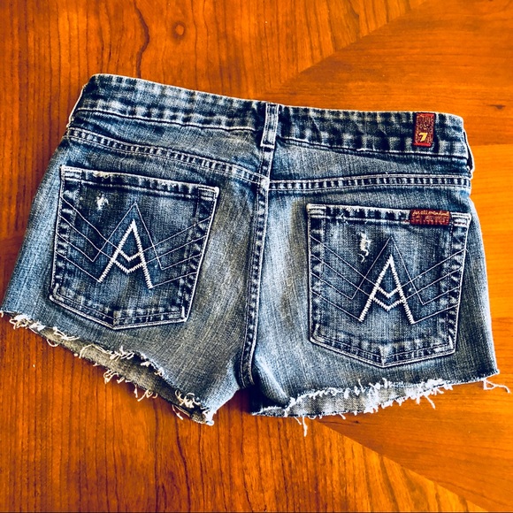 7 For All Mankind Pants - 7 for all mankind A pocket distress cut off shorts